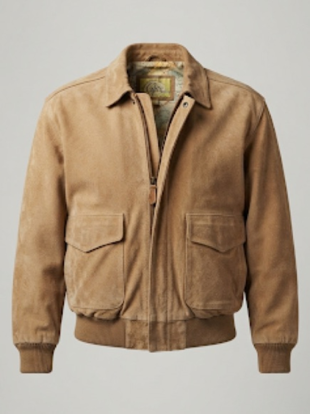 Vintage Global Identity G-III Mens Brown Leather Bomber Jacket-Size S/M Top Gun